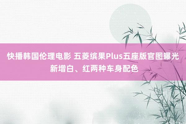 快播韩国伦理电影 五菱缤果Plus五座版官图曝光 新增白、红两种车身配色