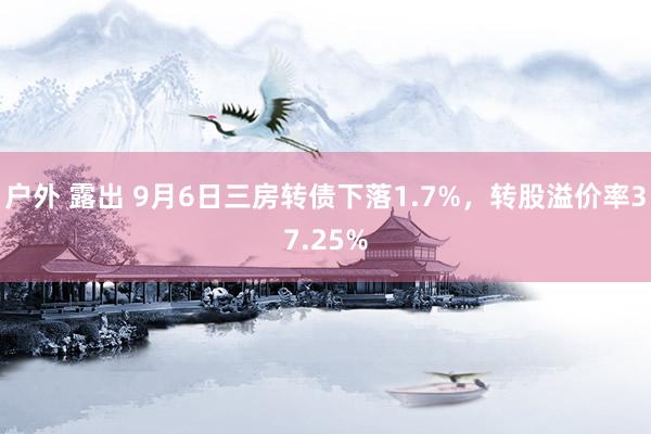 户外 露出 9月6日三房转债下落1.7%，转股溢价率37.25%