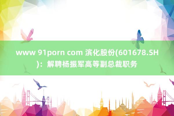 www 91porn com 滨化股份(601678.SH)：解聘杨振军高等副总裁职务