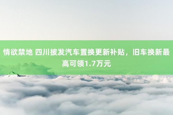 情欲禁地 四川披发汽车置换更新补贴，旧车换新最高可领1.7万元