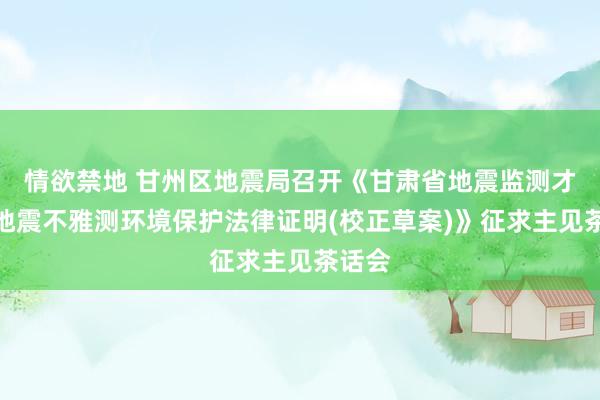 情欲禁地 甘州区地震局召开《甘肃省地震监测才能与地震不雅测环境保护法律证明(校正草案)》征求主见茶话会