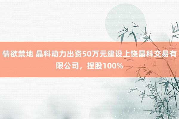 情欲禁地 晶科动力出资50万元建设上饶晶科交易有限公司，捏股100%