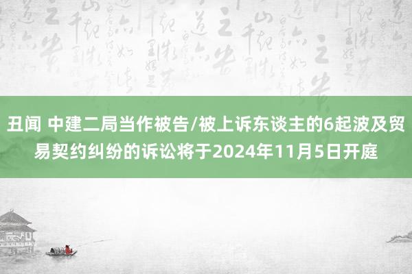 丑闻 中建二局当作被告/被上诉东谈主的6起波及贸易契约纠纷的诉讼将于2024年11月5日开庭