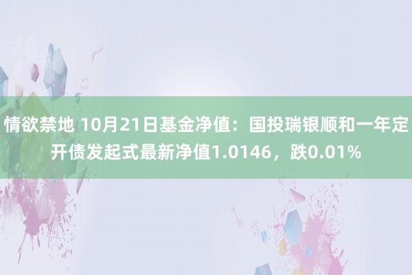 情欲禁地 10月21日基金净值：国投瑞银顺和一年定开债发起式最新净值1.0146，跌0.01%