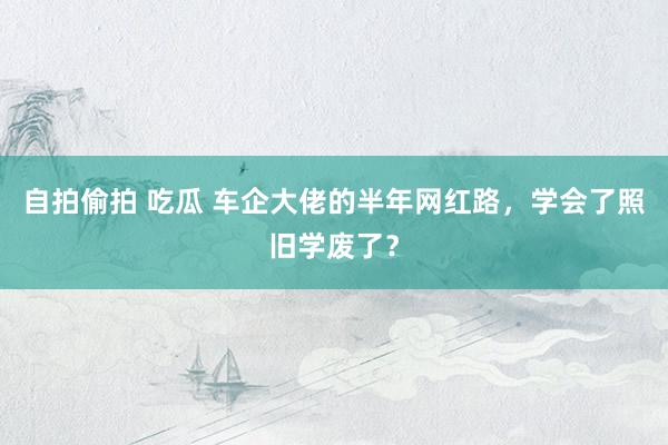 自拍偷拍 吃瓜 车企大佬的半年网红路，学会了照旧学废了？