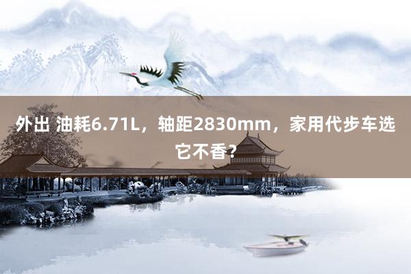 外出 油耗6.71L，轴距2830mm，家用代步车选它不香？