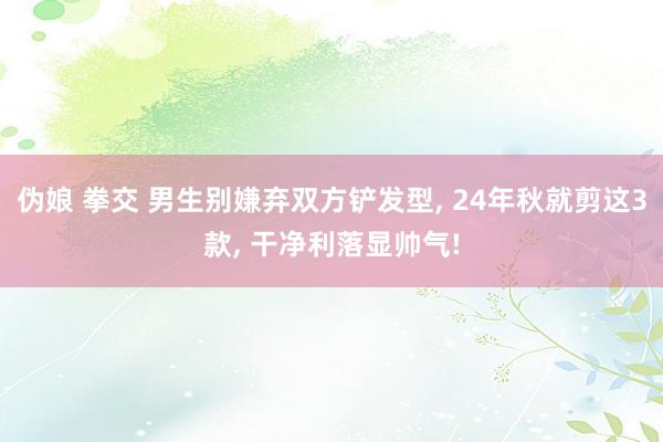 伪娘 拳交 男生别嫌弃双方铲发型， 24年秋就剪这3款， 干净利落显帅气!