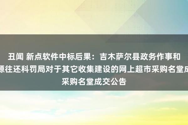 丑闻 新点软件中标后果：吉木萨尔县政务作事和大家资源往还科罚局对于其它收集建设的网上超市采购名堂成交公告