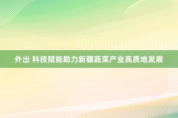 外出 科技赋能助力新疆蔬菜产业高质地发展