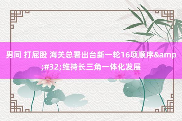 男同 打屁股 海关总署出台新一轮16项顺序&#32;维持长三角一体化发展